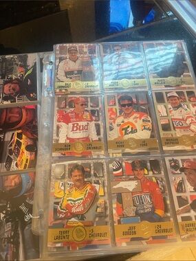 Vintage NASCAR Trading Card Binder Page - Multicolor